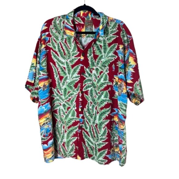 *VINTAGE* PINEAPPLE CONNECTION Hawaiian Hawaii Aloha Tropical Shirt Size XL - Picture 1 of 9